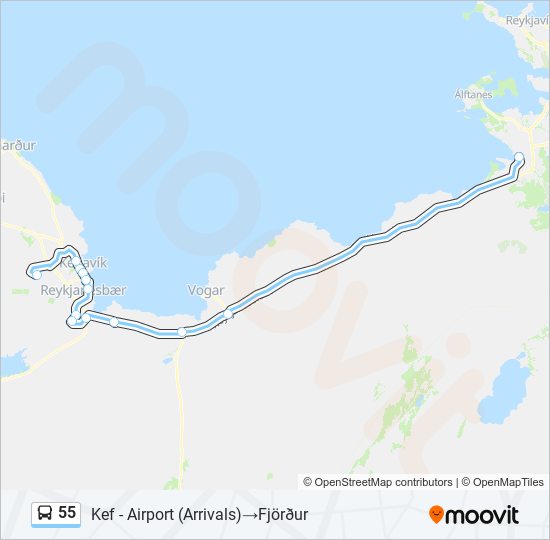 55 bus Line Map