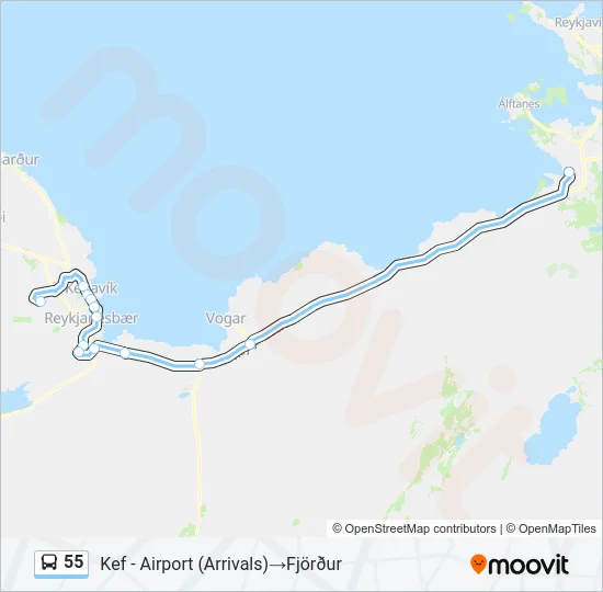 55 Bus Line Map
