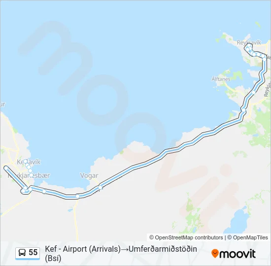 55 Bus Line Map