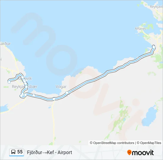 55 Bus Line Map