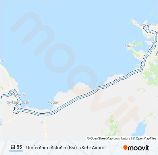 55 Bus Line Map