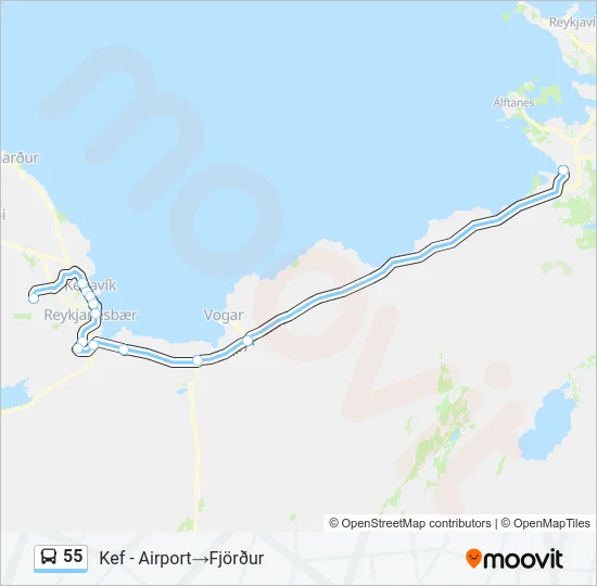 55 Bus Line Map