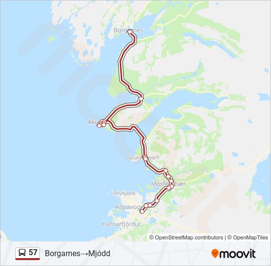 57 bus Line Map