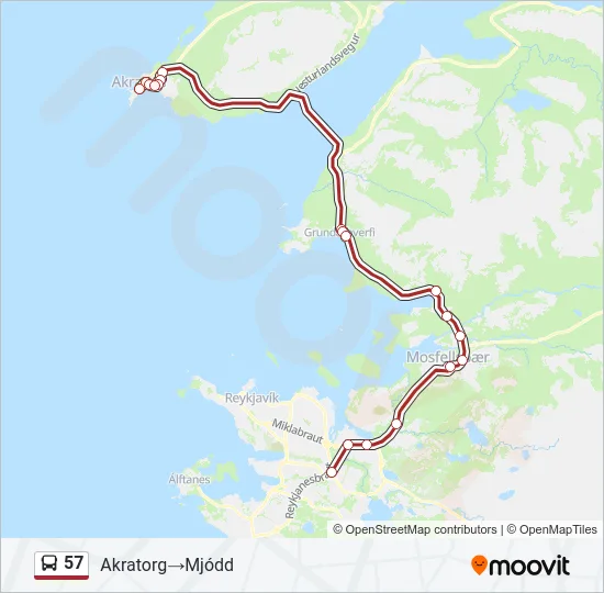 57 Bus Line Map