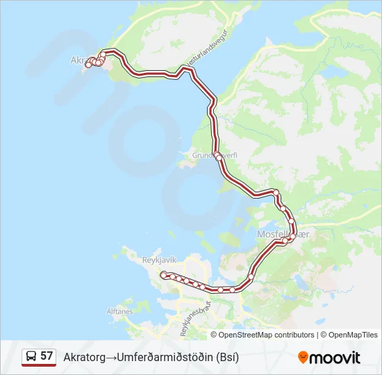 57 Bus Line Map