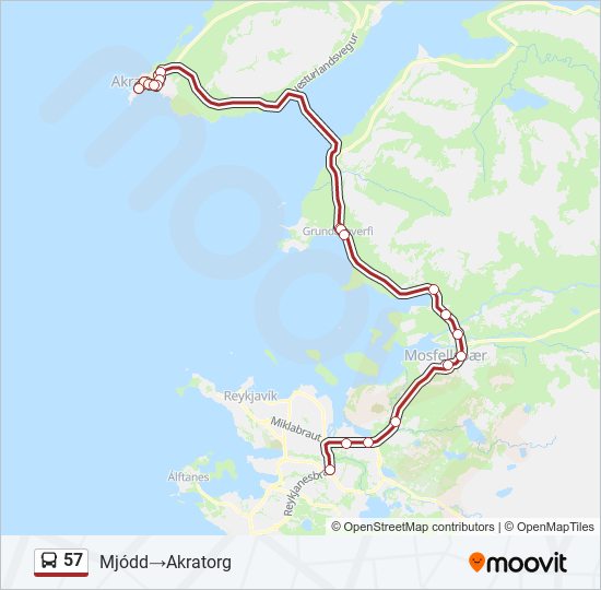 57 bus Line Map