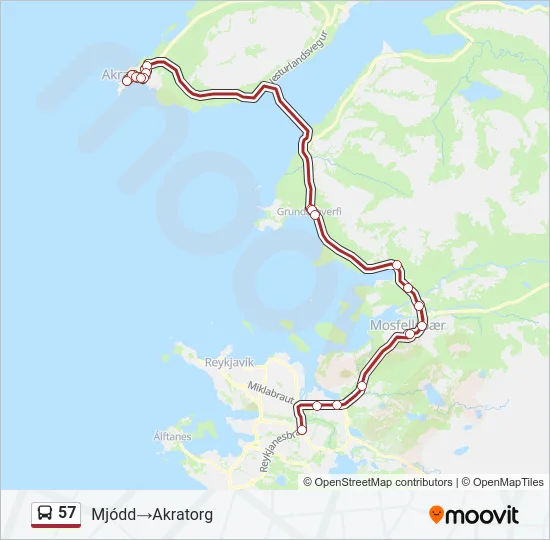 57 Bus Line Map