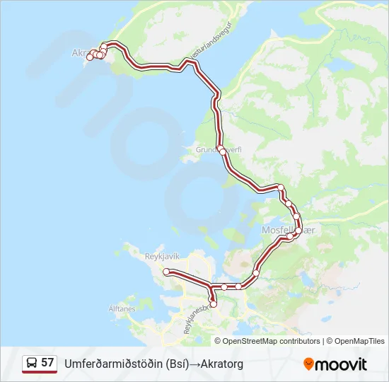 57 Bus Line Map