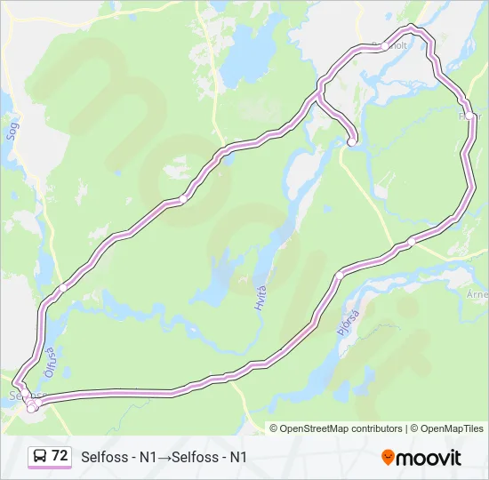 72 Bus Line Map