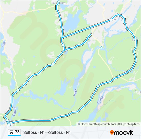 Mapa linii autobus 73