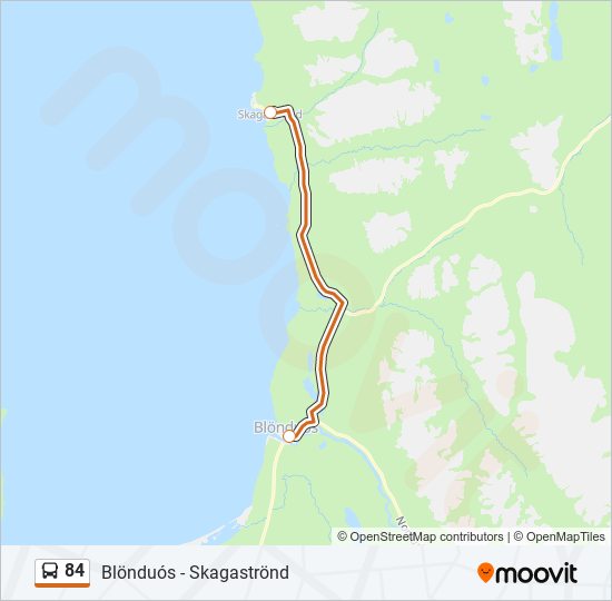 84 bus Line Map