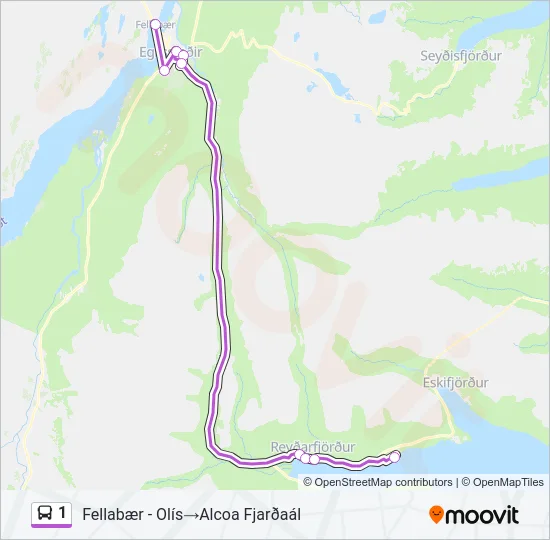 1 Bus Line Map