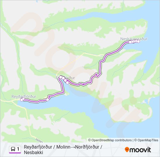 1 Bus Line Map