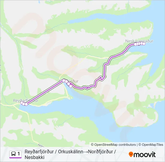 1 Bus Line Map
