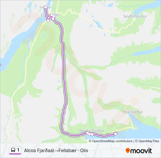 1 Bus Line Map