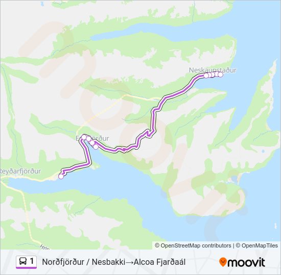 1 Bus Line Map