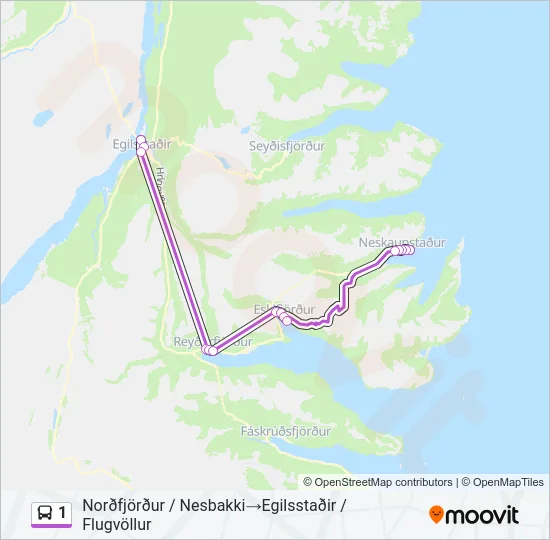 1 Bus Line Map