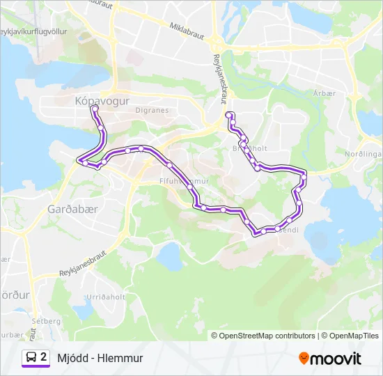 2 Bus Line Map