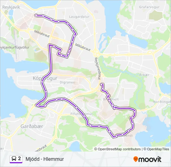 2 Bus Line Map