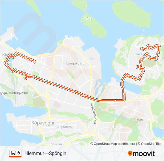 6 Bus Line Map