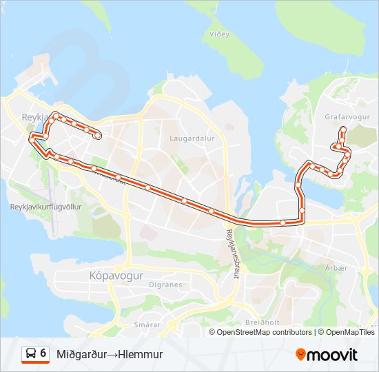 6 bus Line Map