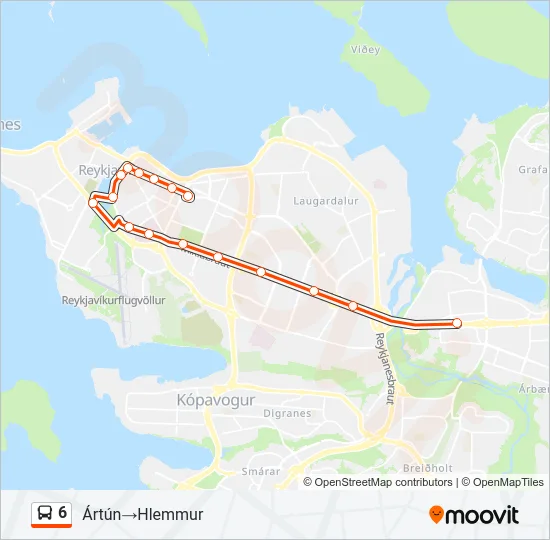 6 Bus Line Map