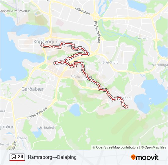 28 bus Line Map