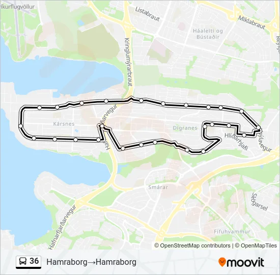 36 Bus Line Map