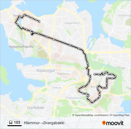 103 Bus Line Map