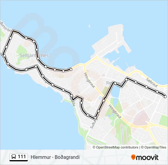 111 Bus Line Map