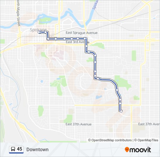 Mapa de 45 de autobús