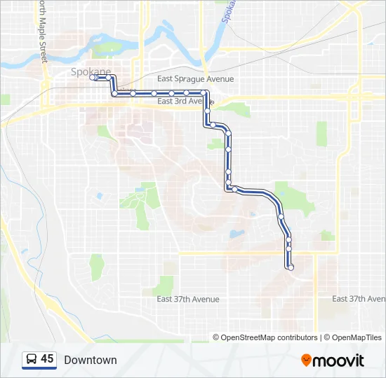 45 Bus Line Map