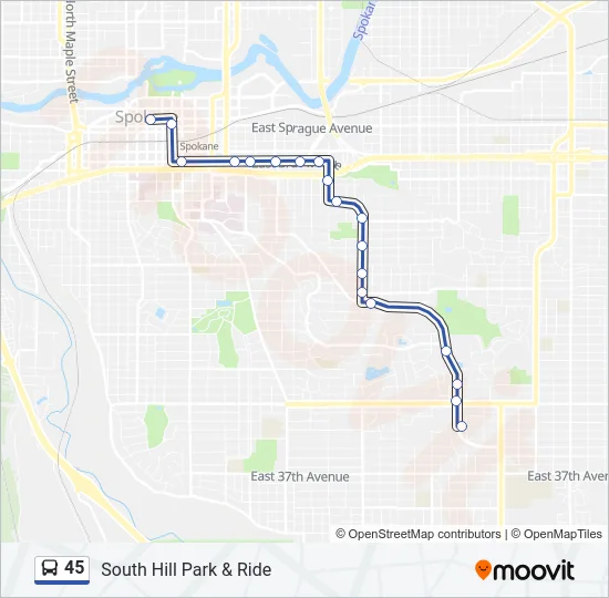 45 Bus Line Map