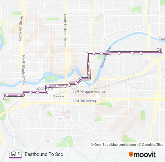 1 Bus Line Map