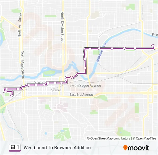 1 Bus Line Map
