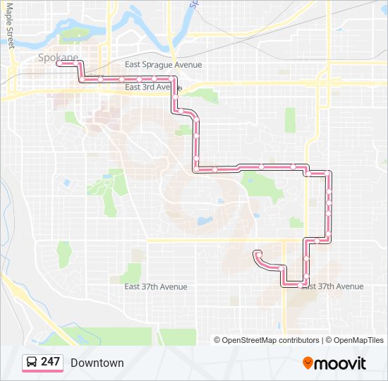 Mapa de 247 de autobús