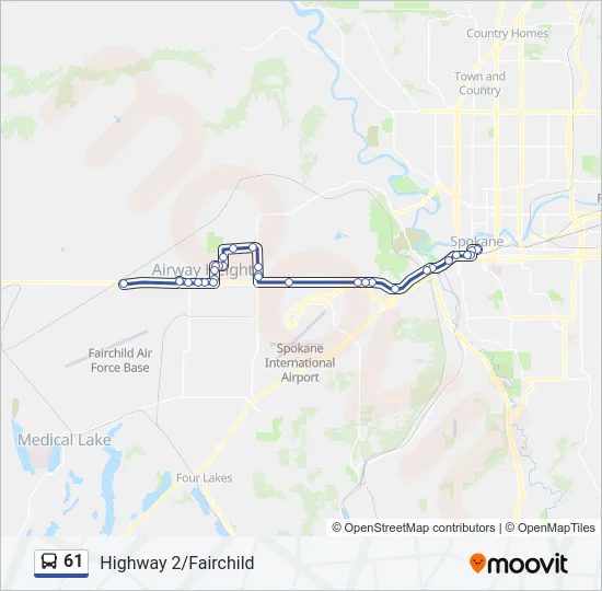 61 Bus Line Map
