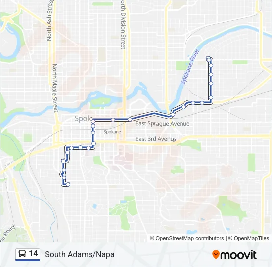14 Bus Line Map