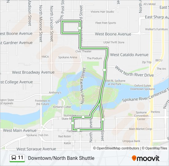 Mapa de 11 de autobús