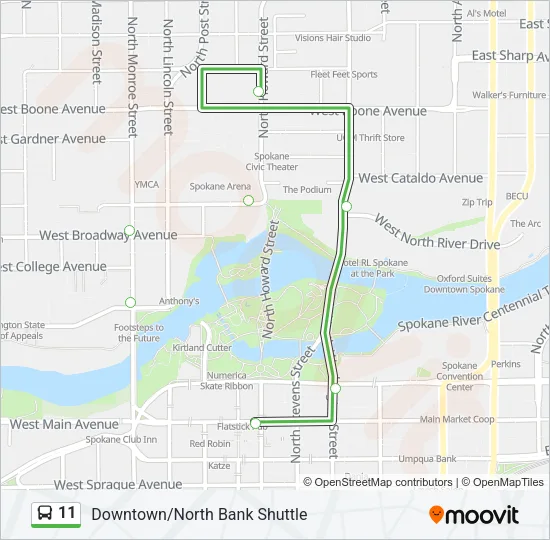 11 Bus Line Map