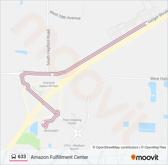 633 Bus Line Map