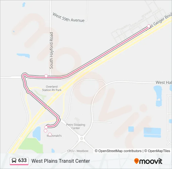633 Bus Line Map