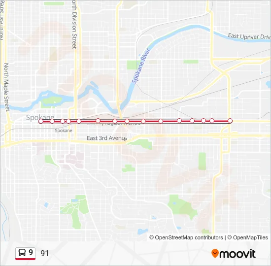 9 Bus Line Map