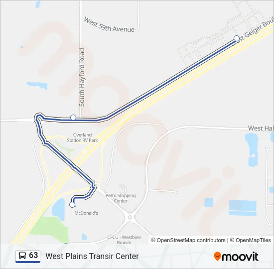 63 Bus Line Map