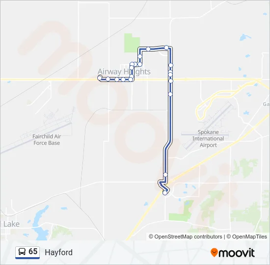 65 Bus Line Map