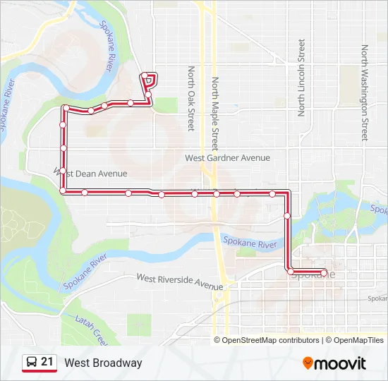 21 Bus Line Map