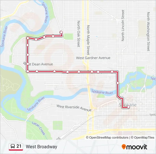21 Bus Line Map
