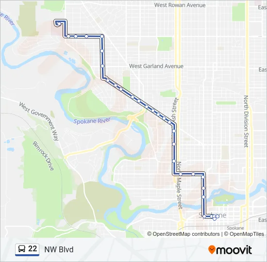 22 Bus Line Map