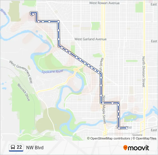 22 Bus Line Map