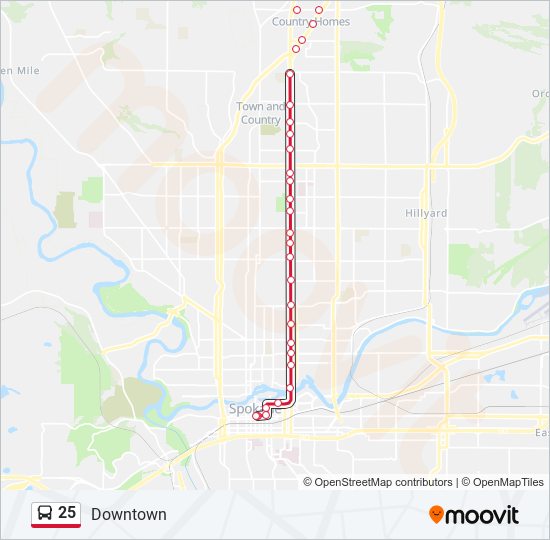 Mapa de 25 de autobús